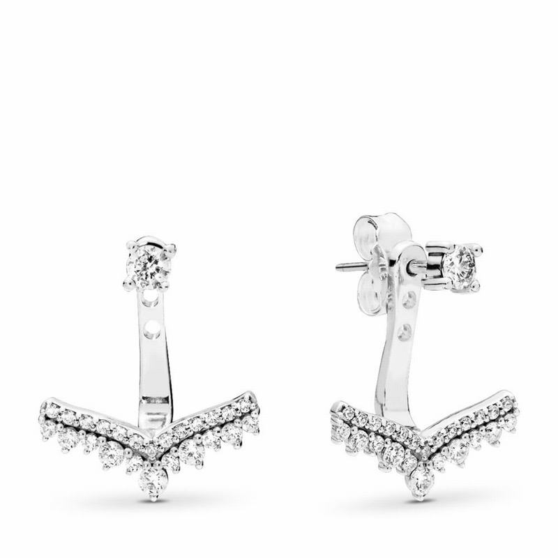 Pandora Princess Wish Stud Earrings - Sterling Silver/Cubic Zirconia - Canada | RW5036AD